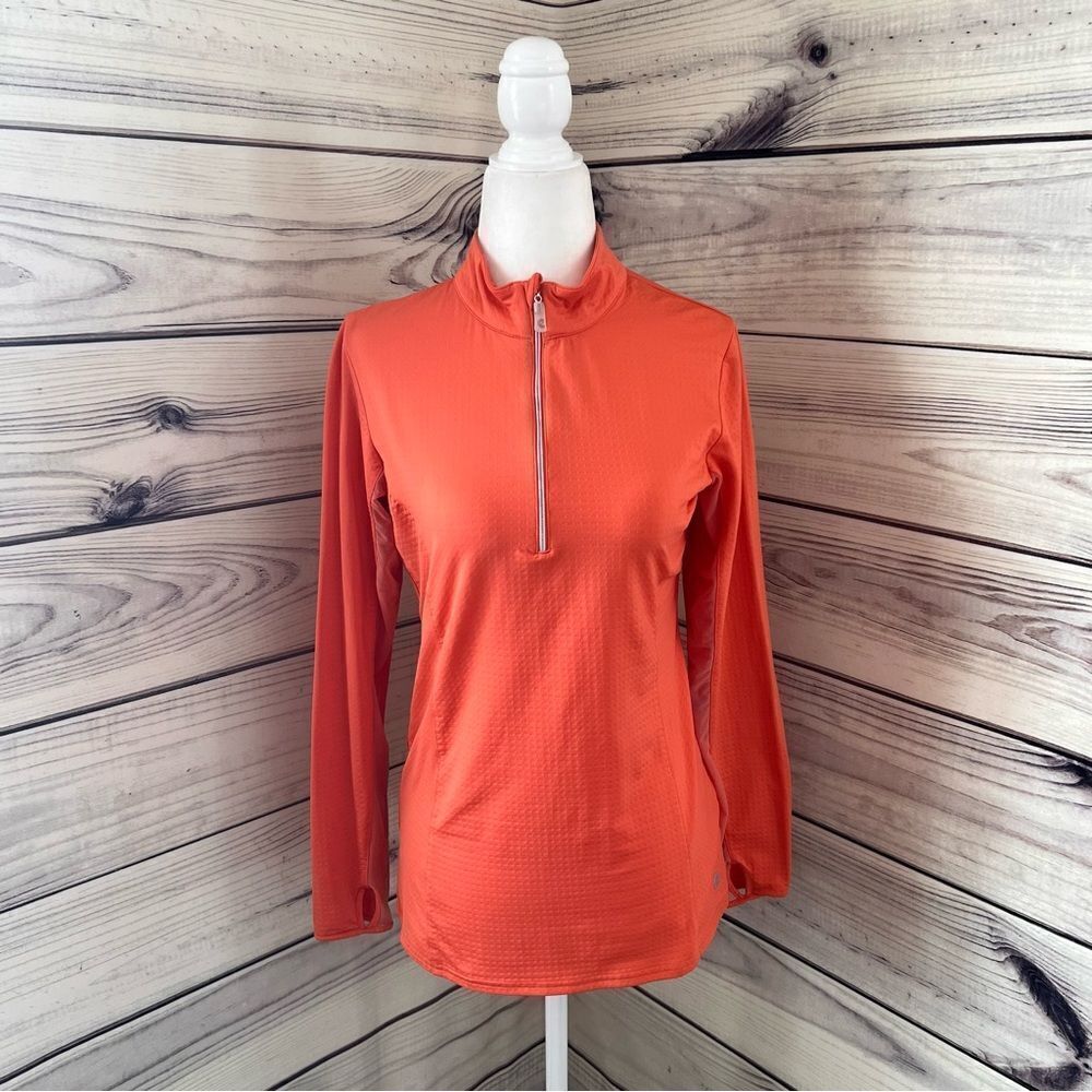 Bette & Court Coral Orange Quarter Zip Athletic Pullover